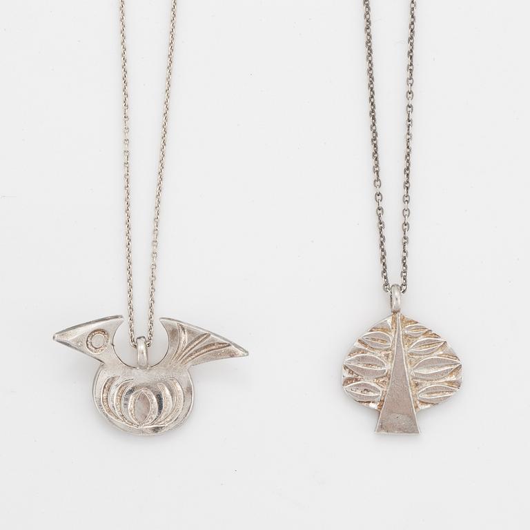 Bengt Liljedahl, Bengt Liljedahl, two pendants, sterling silver.