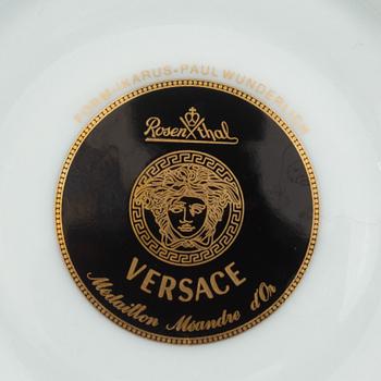 A set of eight porcelain coffee service pieces, 'Ikarus Médaillon Méandre d'Or', Versace for Rosenthal.