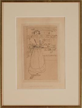 KOPPARSTICK, 4 st, Carl Larsson. 1900-talets början.