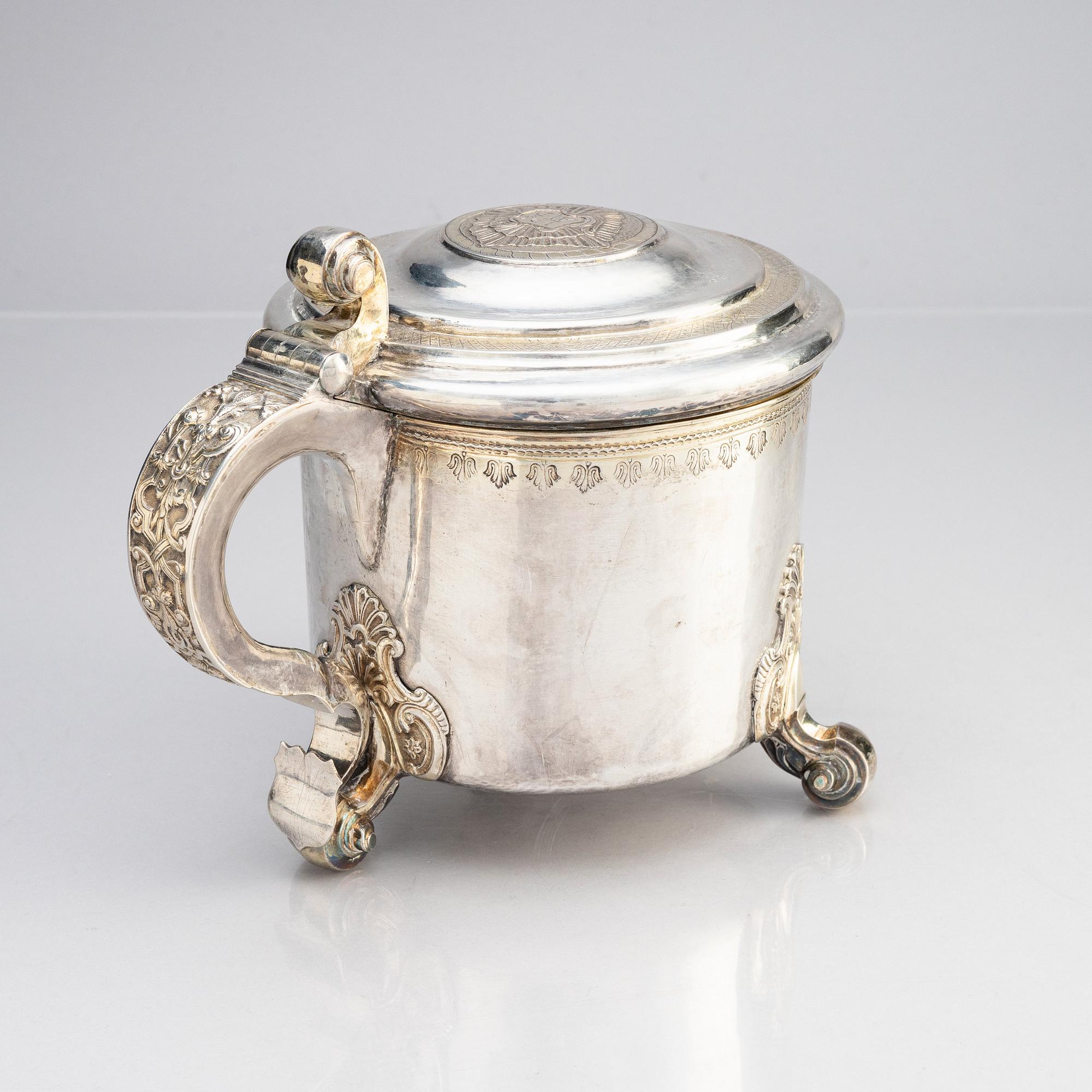 A Swedish  18th century parcel-gilt silver tankard, mark of Hans Langberg, Söderhamn 1770.