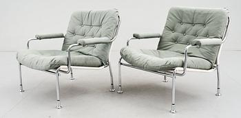 FÅTÖLJER, ett par, möjligen Bruno Mathsson, Dux, 1900-talets fjärde kvartal.