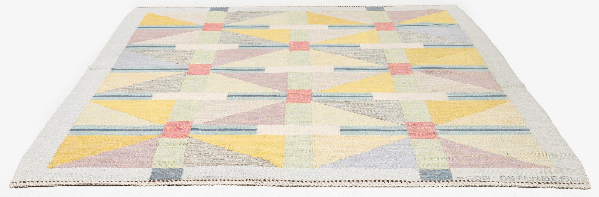 Agda Österberg, a carpet, flat weave and tapestry weave, c. 238 x 172 cm, signed.