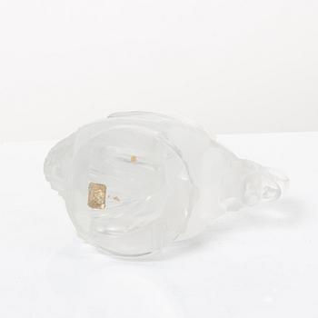 9 glass figurines, Lalique, France.