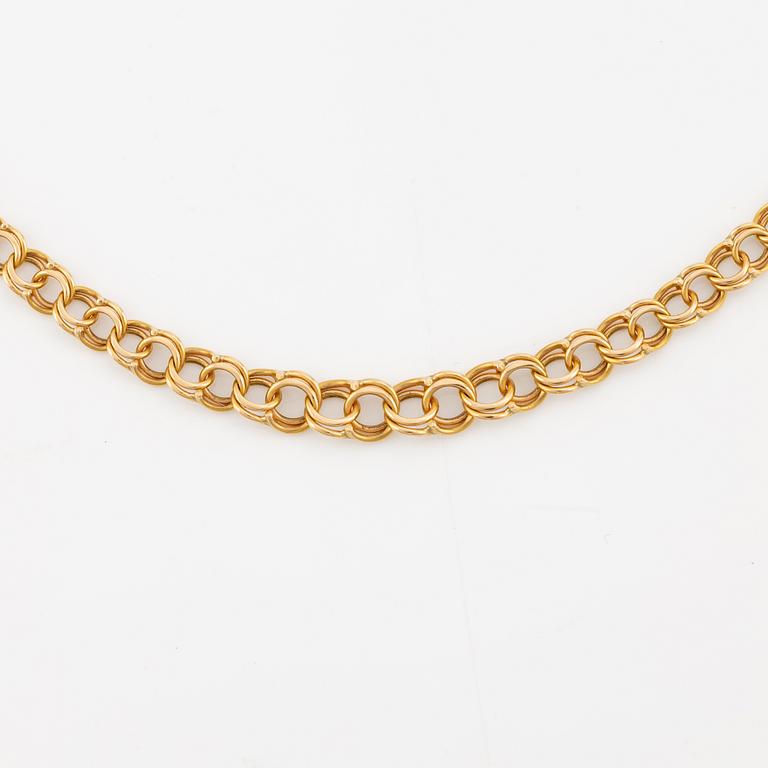 Necklace, 18k gold, Bismarck link.