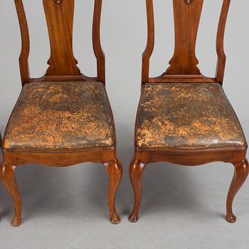 Four Baroque style mahogany chairs, mid 20th Century.