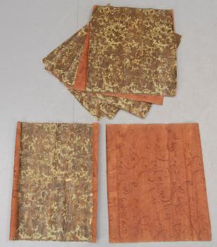 GYLLENLÄDERTAPETER, 9 st, 1800-tal.