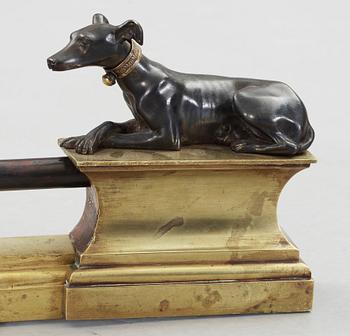 A pair of French 19th century fire dogs.