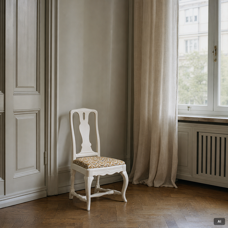 A Rococo chair, 18th century.