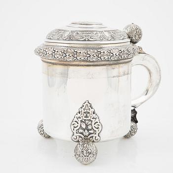 A silver Baroque style tankard, GAB, 1920.
