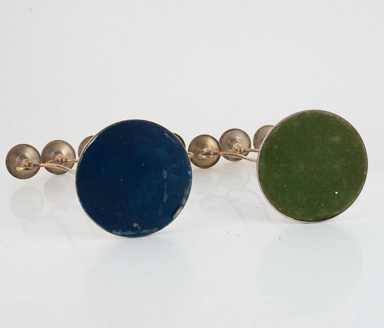 Kandelabrar, ett par, nysilver, CG Hallberg, Stockholm.