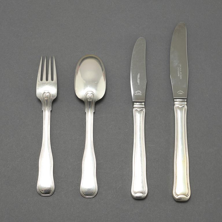 BESTICKSUPPSÄTTNING,  49 delar, silver, "Gammal Dansk", Georg Jensen, Danmark, 1900-talets andra hälft.