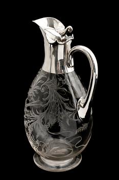 TILLBRINGARE, glas, silverfattning, Mappin & Webb, London 1900.