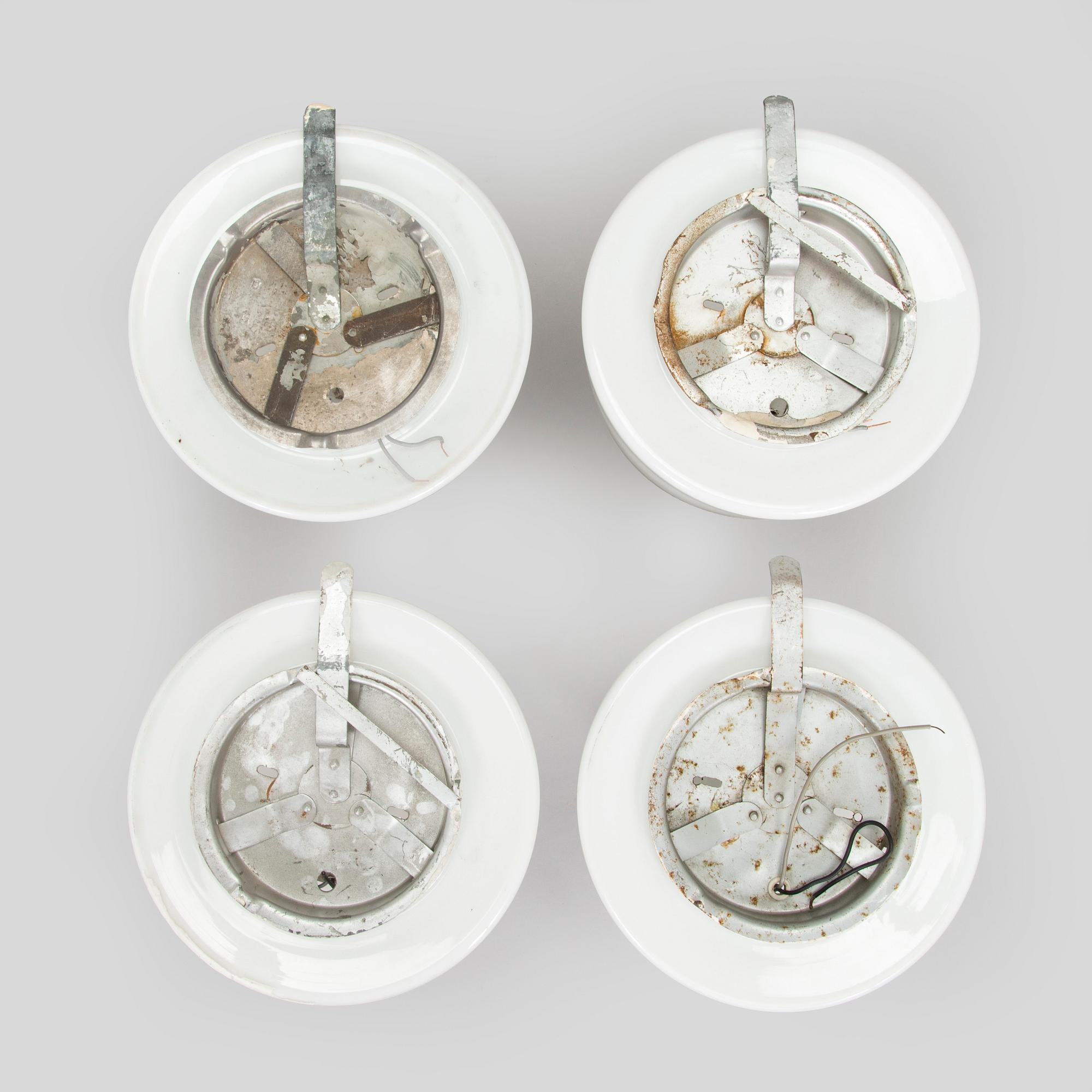 Paavo Tynell, a set of four model 80112 ceiling lights for Idman, mid-20th century.