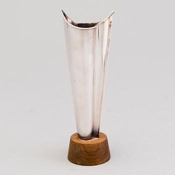 TAPIO WIRKKALA, A silver vase, 'Liekki' (Flame), marked TW, Kultakeskus, Hämeenlinna 1966, Finland.