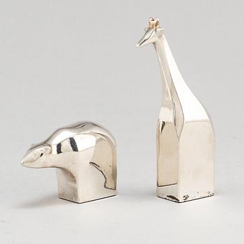 GUNNAR CYRÉN, two silver plated figurines Dansk Design Japan later part of the 20th century.