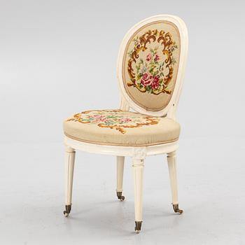 A Gustavian chair by Jakob Malmsten (master in Stockholm 1780-1788).