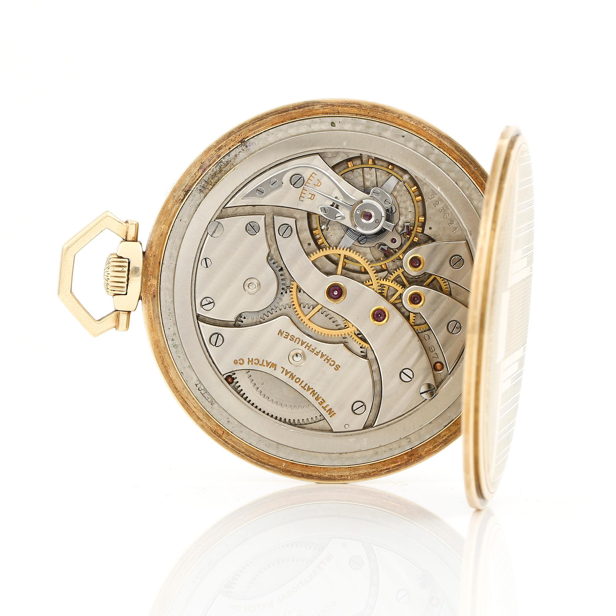 HERRFICKUR, guld 14K, International Watch Co, Schaffhausen. 1900-talets första hälft. Tot ca 66 gram.
