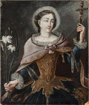 OKÄND KONSTNÄR, olja på duk uppfodrad på pannå. 1800-tal.