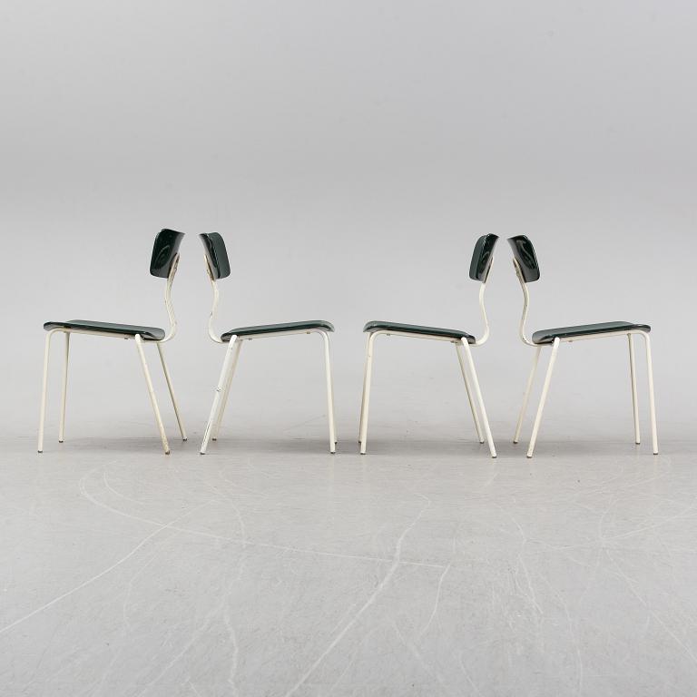 Sigurd Persson, a set of four '502' chairs, Åry Stålmöbler, Örsjö, circa 1970.