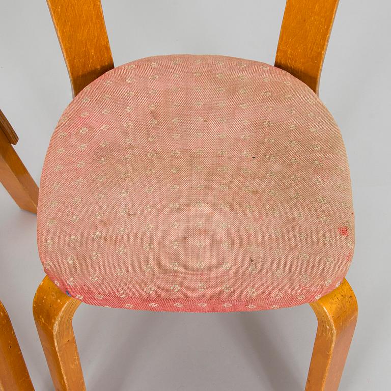 Alvar Aalto, a pair of  'A65' chairs for O.Y. Huonekalu- ja Rakennustyötehdas A.B. early 1940s.