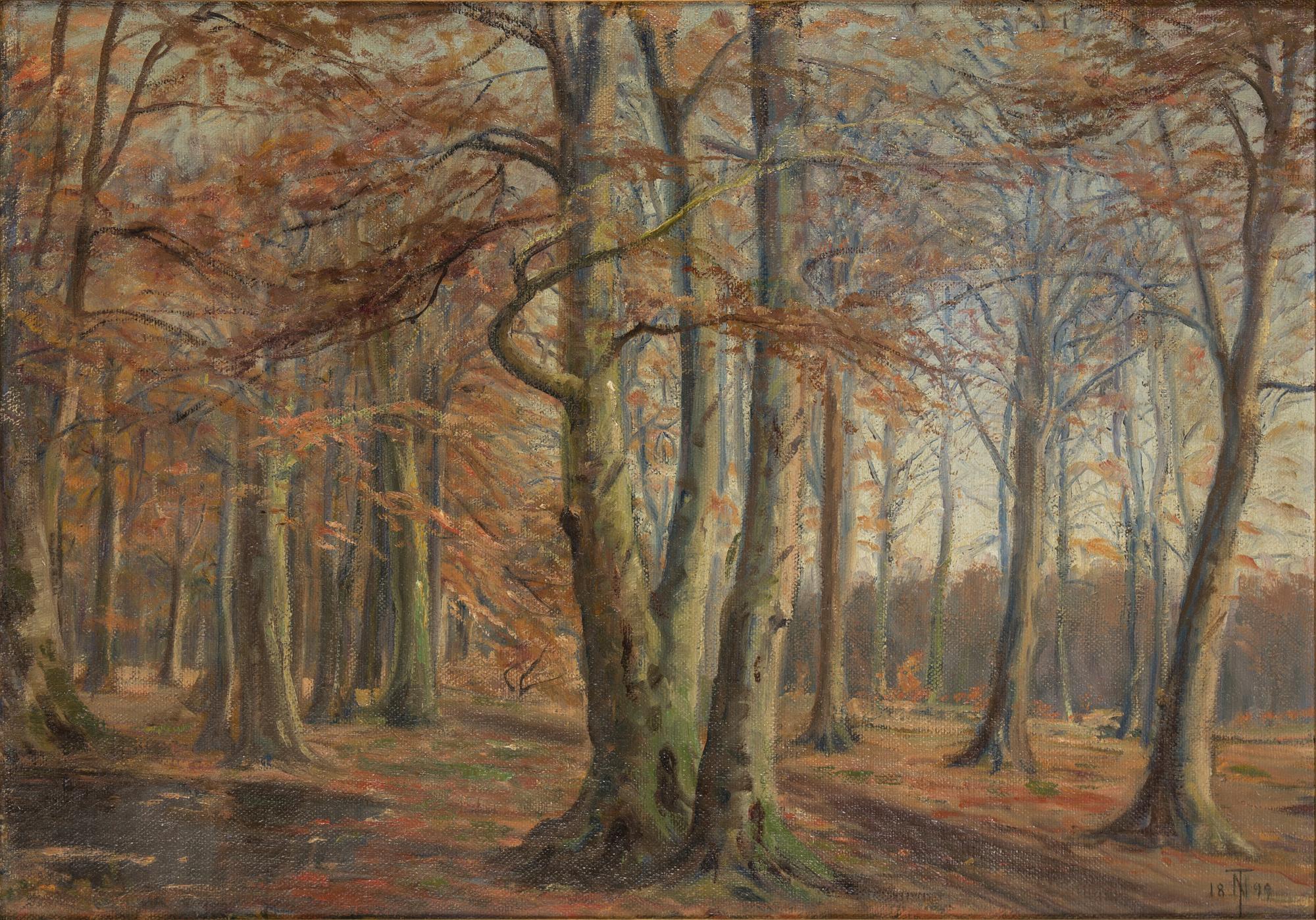 Thorvald Niss, oil on canvas, monogram signature 1899.