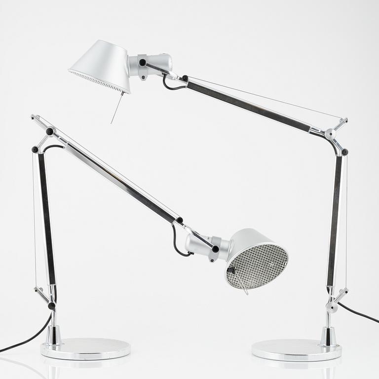 A pair of 'Tolomeo' desktop lamps by Michele De Lucchi & Giancarlo Fassina for Artemide.