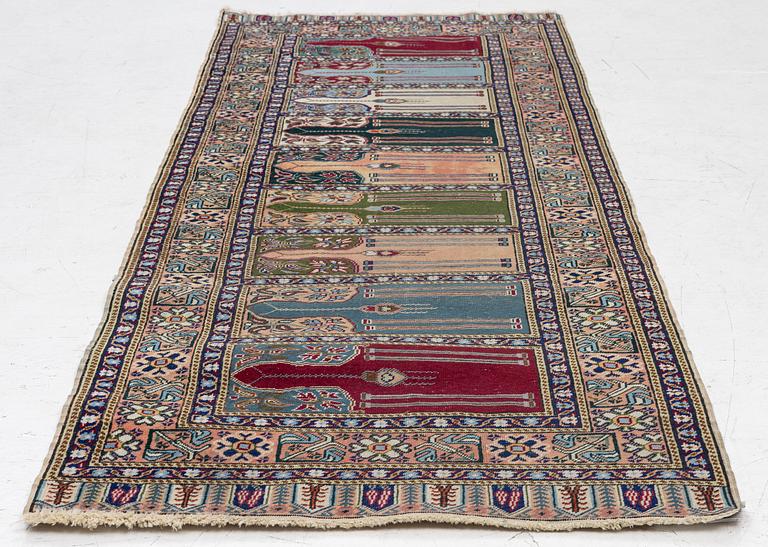 Gallery carpet, semi-antique Kayseri Saf, approx. 220 x 87 cm.