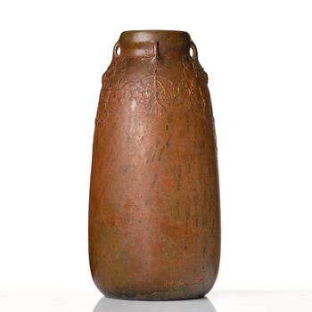 Hugo Elmqvist, an Art Nouveau patinated bronze vase, Stockholm early 1900's.