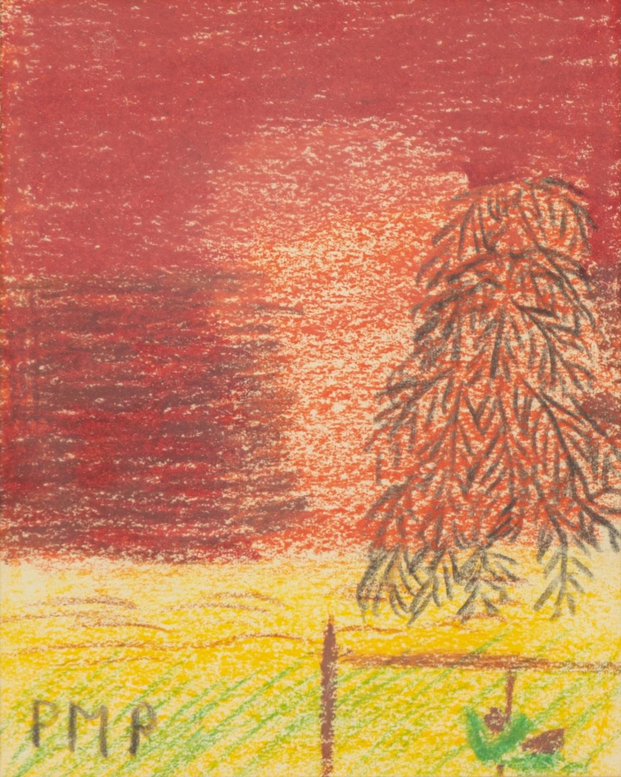 Primus Mortimer Pettersson, chalk drawaings, 4 signed PMP.