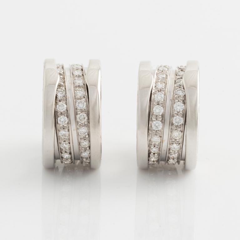 Bulgari, örhängen, "B Zero1", vitguld med briljantslipade diamanter.