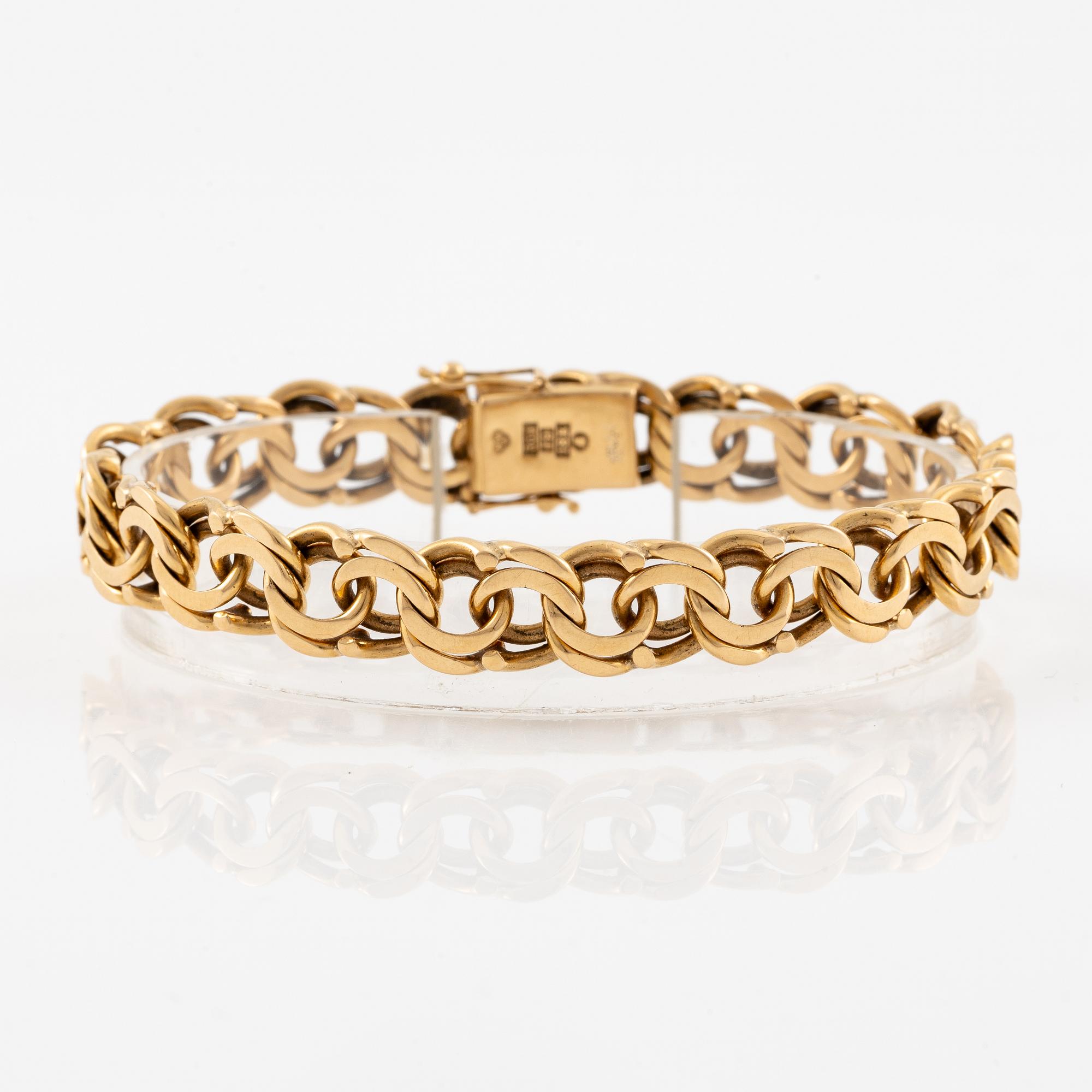 Arm bracelet, 18K gold, bismarck link.