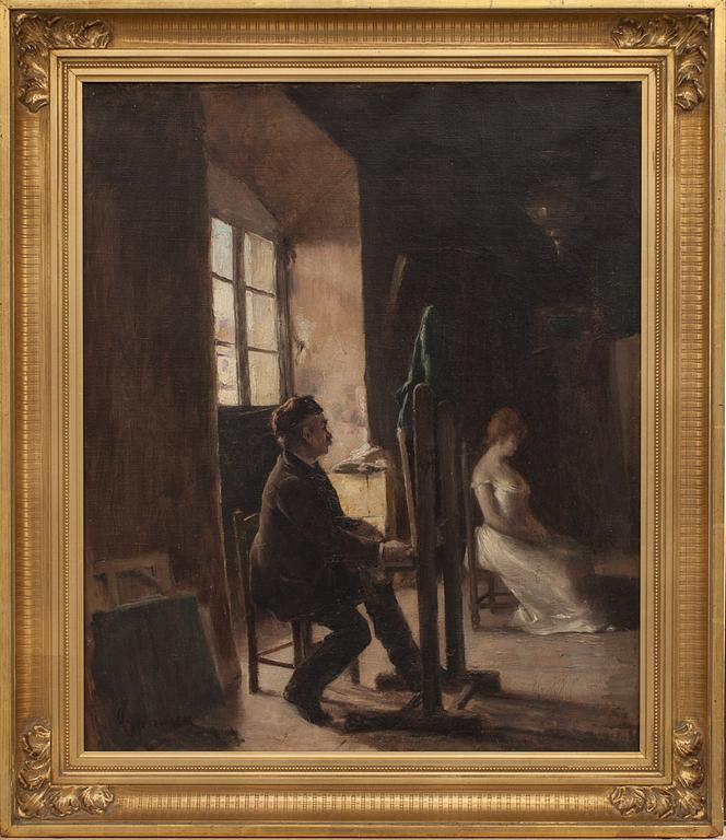 ADRIEN HENRI TANOUX, olja på duk, signerad.