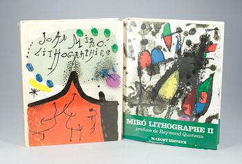 BÖCKER, 2 st, ""Joan Mirò, Lithographe I-II", Maeght, Paris, 1972 resp 1975.