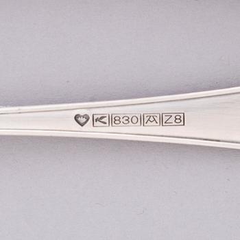 A 36-piece set of silver cutlery, Suomi series, Kultateollisuus oy, Turku, Finland 1988-2001.