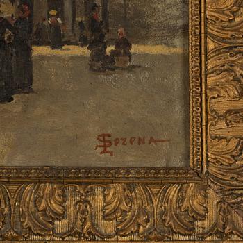 Luigi Serena, oil on paper-panel, signed.