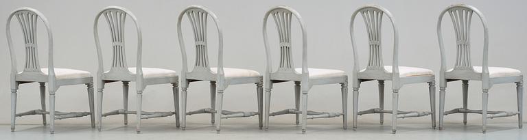 Six Gustavian chairs by L. Söderholm, master 1785.