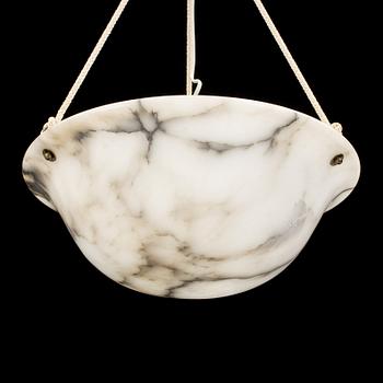 A 20th century alabaster ceiling light pendant.