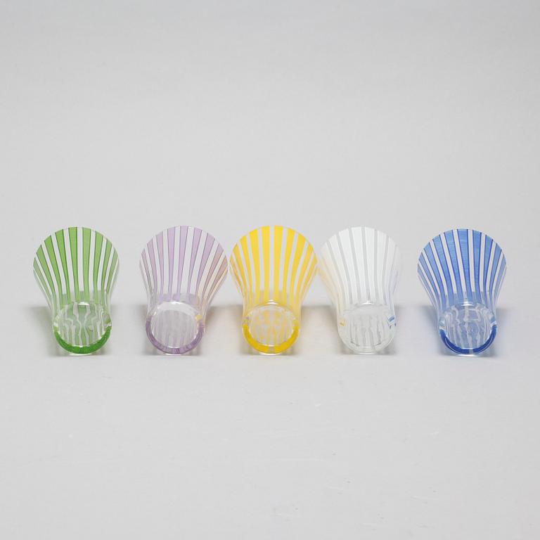 BENGT ORUP, 9 st, glas, "Stripe", Johansfors, 1950-tal.