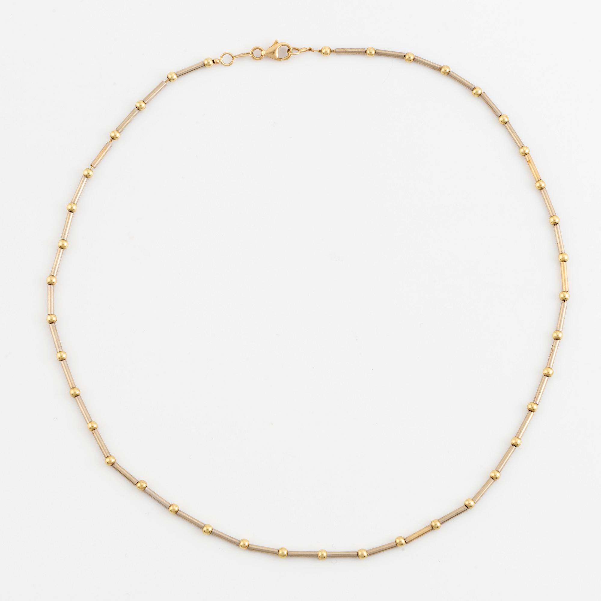 14K gold necklace, Italy.