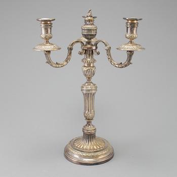KANDELABER, nysilver, gustaviansk stil, 1900-talets första hälft.