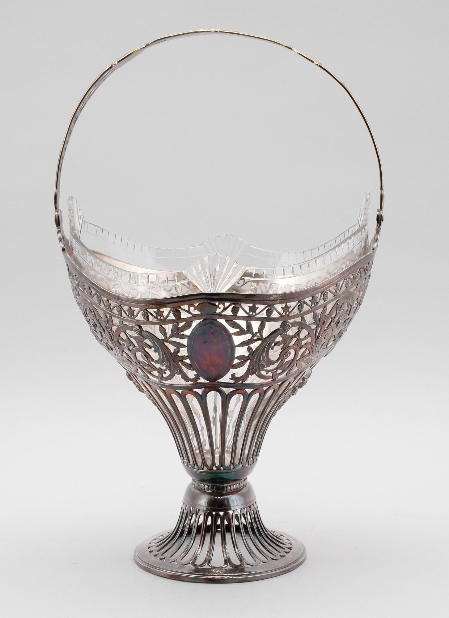 FRUKTKORG, nysilver, tidigt 1900-tal.
