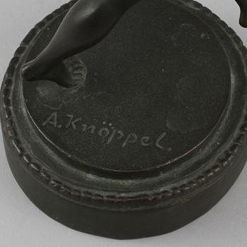 ARVID KNÖPPEL, skulptur, patinerad brons, signerad.