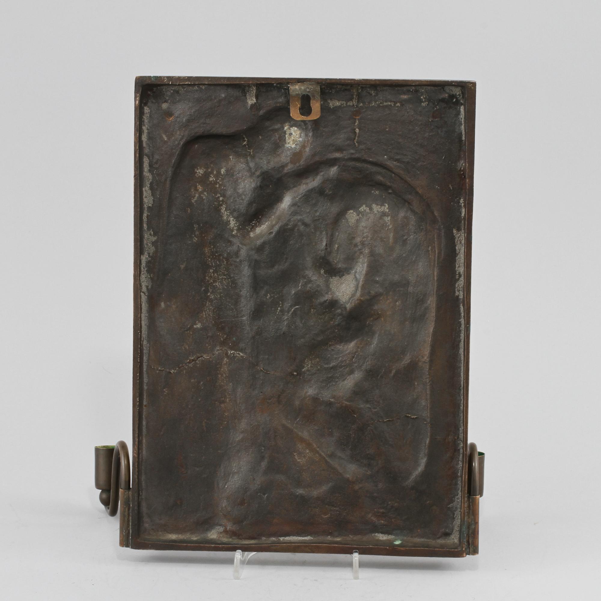 VÄGGLAMPETT, brons, art deco, 1920/1930-tal.