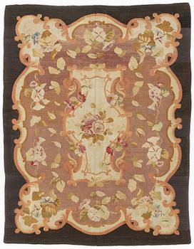 A french, Napolelon III, Aubusson carpet in tapestry weave, ca 242 x 187 cm.