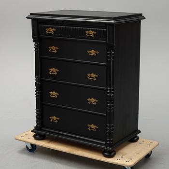 A painted chest of drawers, circa 1900.