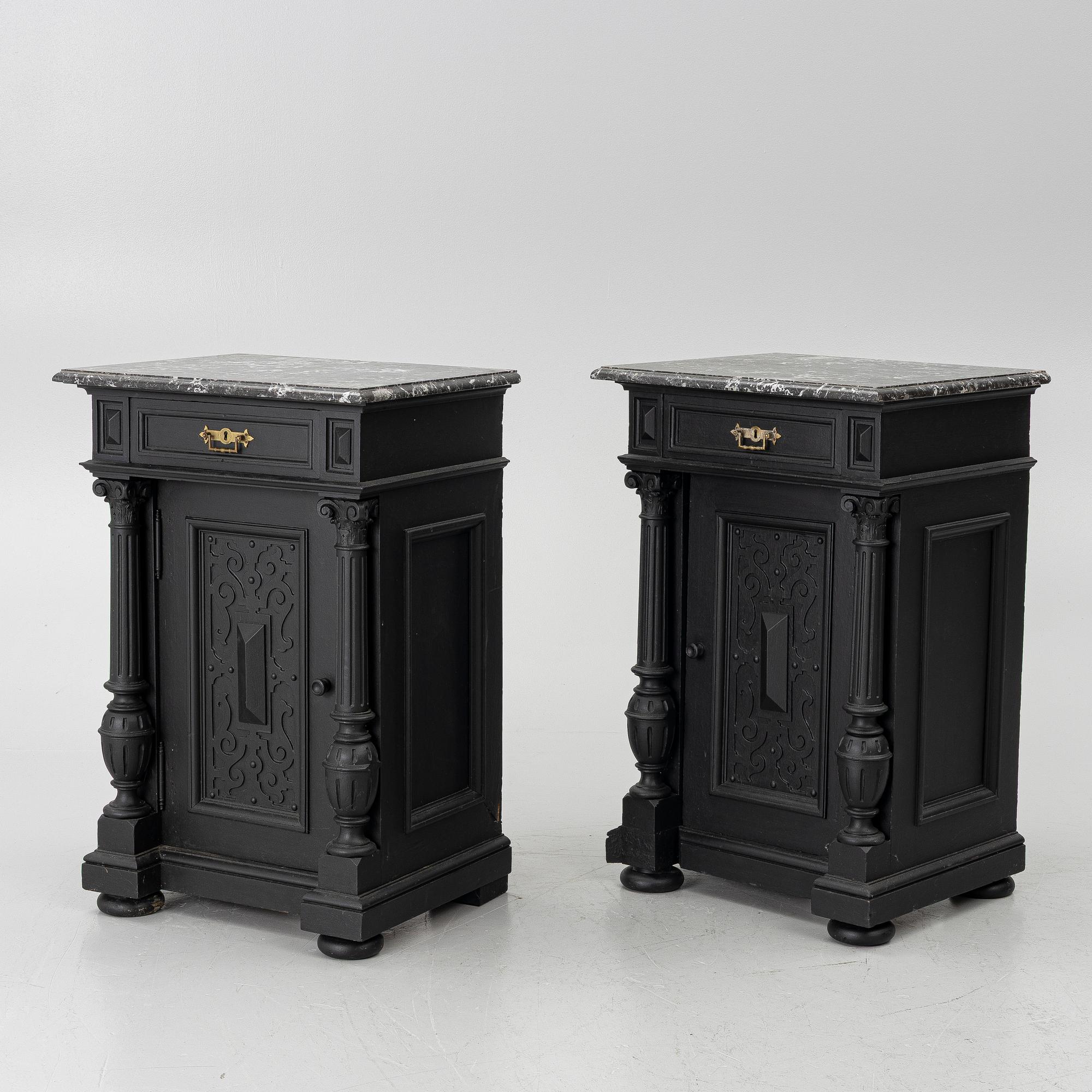 Pair of cabinets/bedside tables, circa 1900.