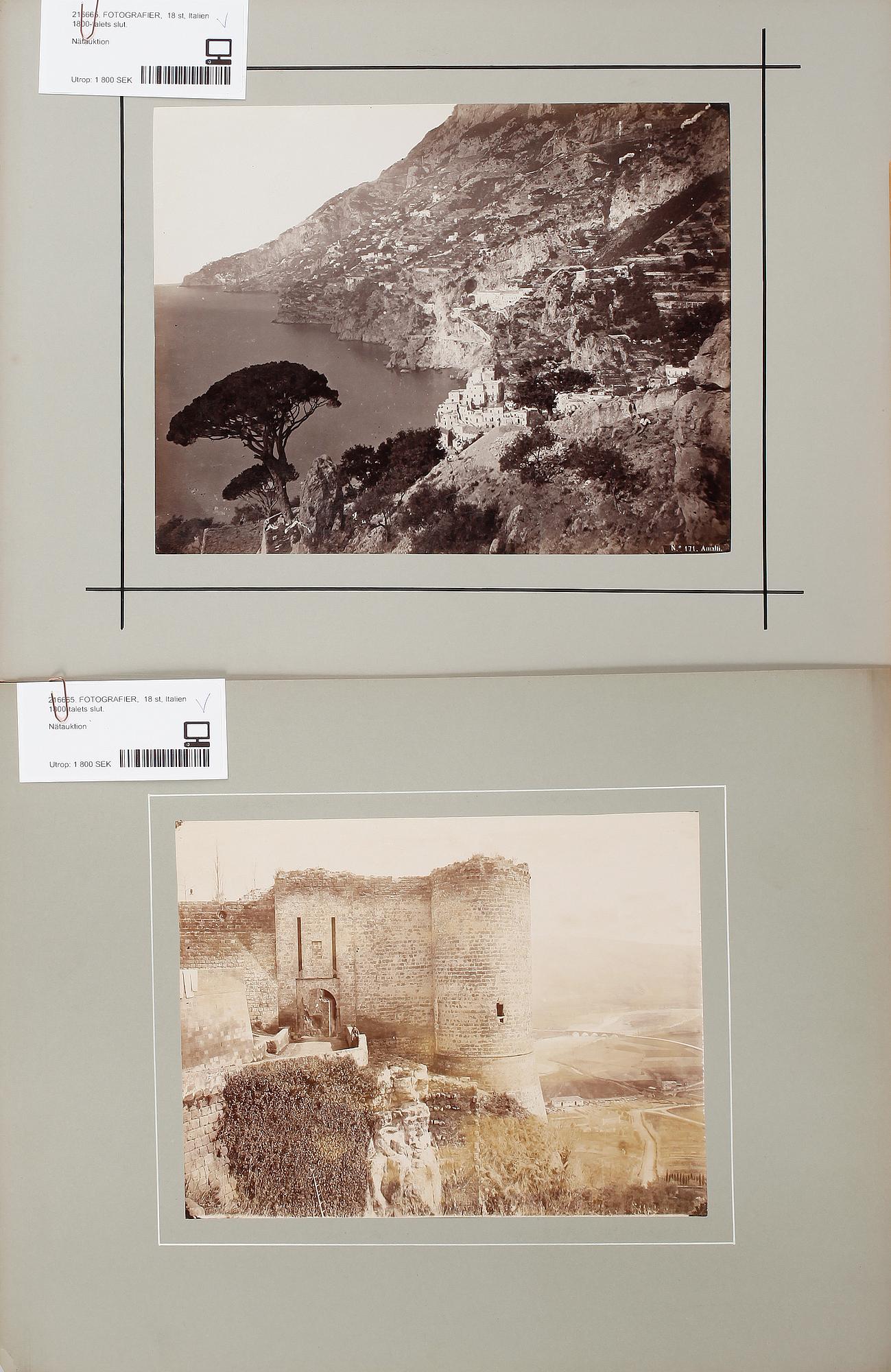 FOTOGRAFIER,  18 st, Italien 1800-talets slut.
