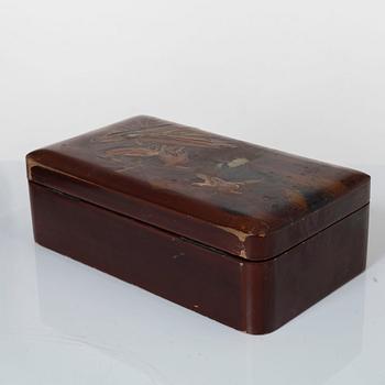 Schatull, två stycken, lack. Omkring 1900.