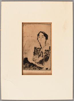 AXEL FRIDELL, torrnålsgravyrer, 2 st, sign.