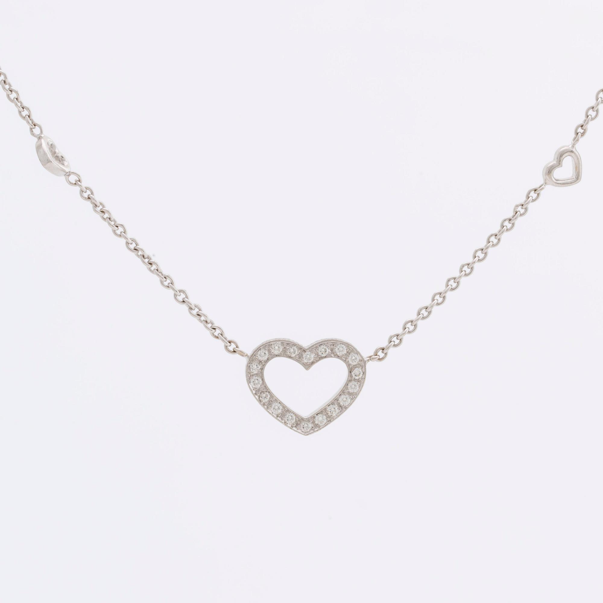 NECKLACE 18K whitegold and brilliant-cut dimaonds 0,42 ct in total TW VVS certficate enclosed.